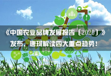 《中國(guó)農(nóng)業(yè)品牌發(fā)展報(bào)告（2020）》發(fā)布，唐珂解讀四大重點(diǎn)趨勢(shì)！