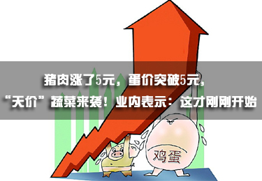 豬肉漲了5元，蛋價突破5元，“天價”蔬菜來襲！業(yè)內(nèi)表示：這才剛剛開始