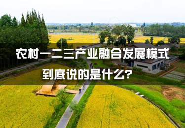 農(nóng)村一二三產(chǎn)業(yè)融合發(fā)展模式，到底說的是什么？